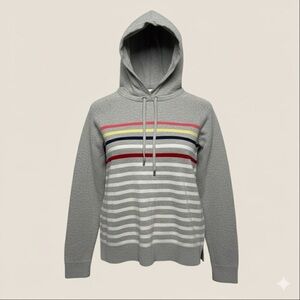 Charter Club Gray Hoodie with Colorful Stripes